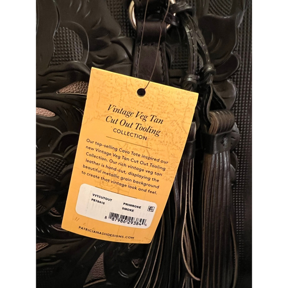 NWT Patricia Nash Vintage Veg Tan Tote Bag Primrose Smoke Grayish Black - Picture 3 of 4